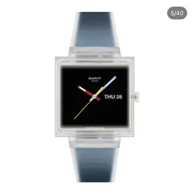 Swatch translucent square day-date watch