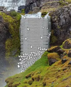 Cursor waterfall — landscape intervention