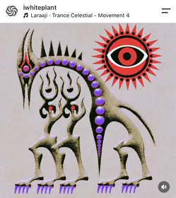 iwhiteplant — violet-bead antler creature / red sun eye